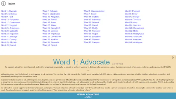 Verbal Advantage - Level 2 android App screenshot 0